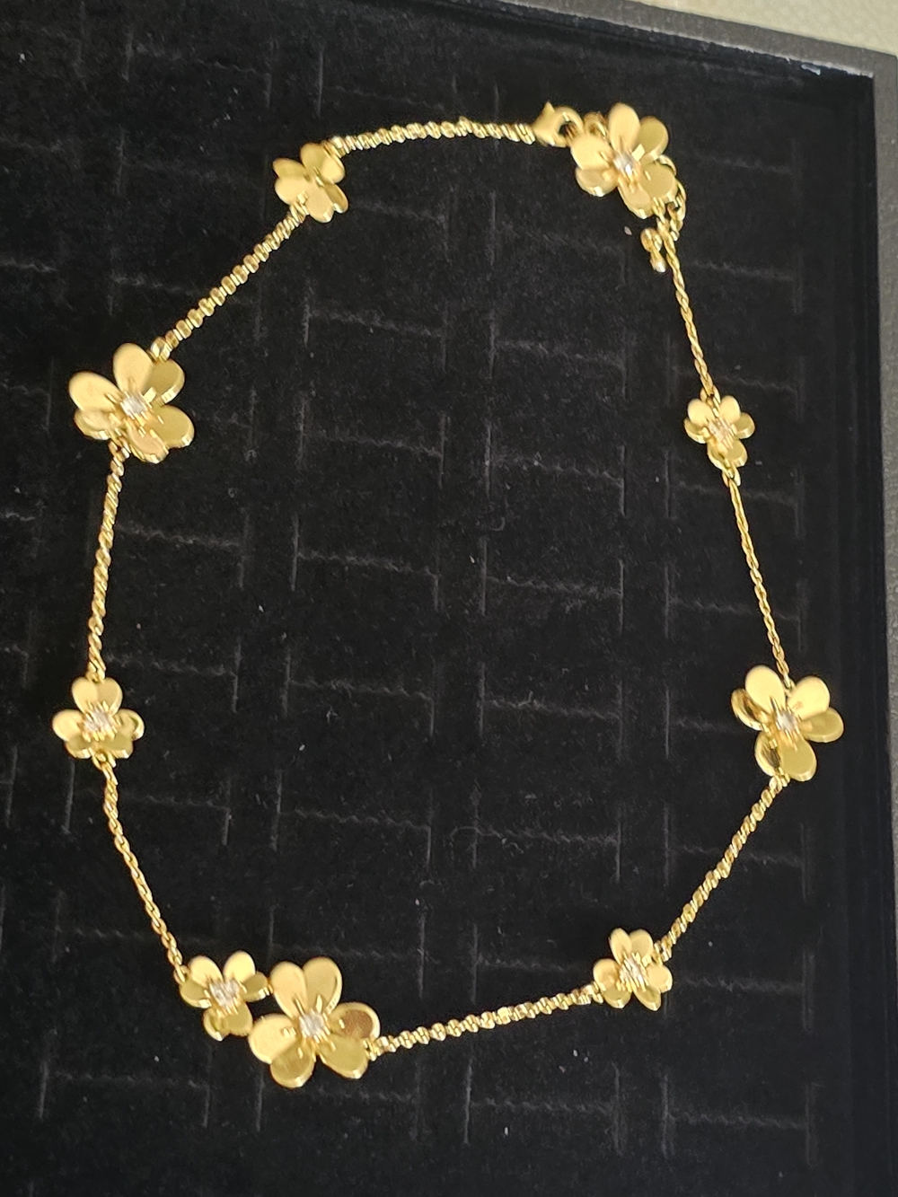22kgp Dubai Jewelry Gold Floral Chain Necklace - Women